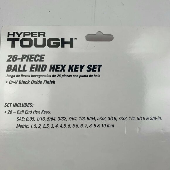 Hyper Tough Heavy-duty 26-Piece Ball End Hex Key Set Brand New/Sealed Package - Picture 5 of 5